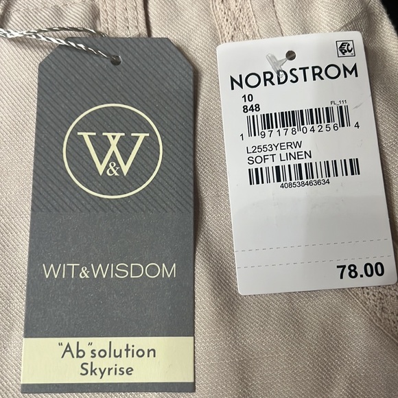 Wit & Wisdom Ab Solutions Soft Linen Skyrise Wide Leg Pants - Picture 5 of 9